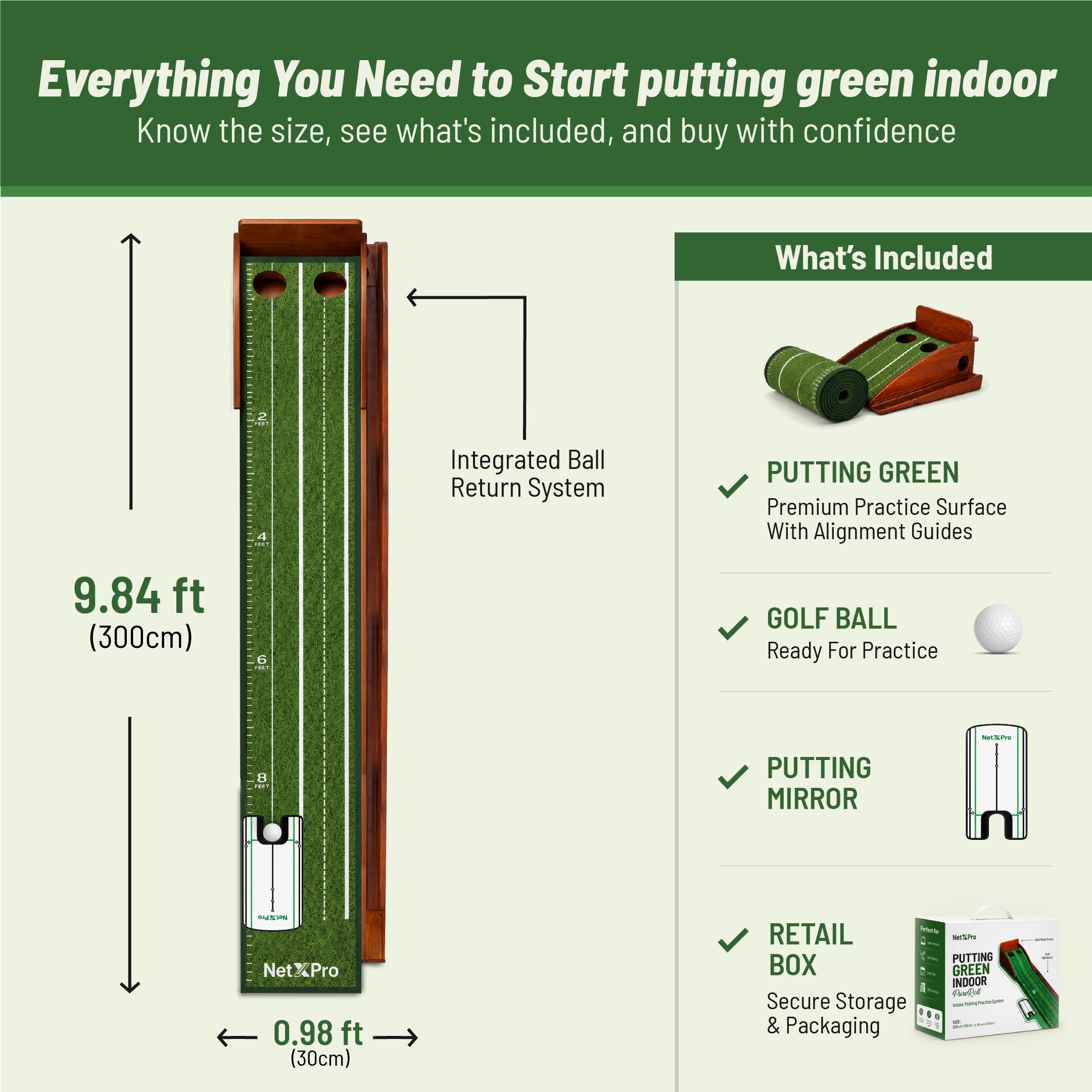 NetXPro Putting Green Indoor Pureroll